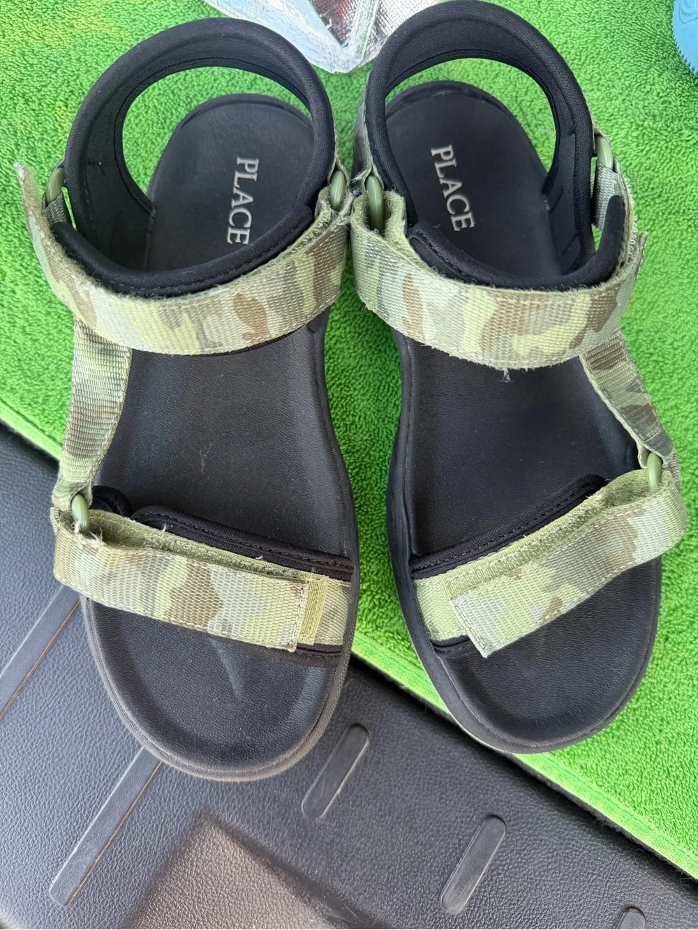The Children's Place Olive Camo Adjustable Strap Sandals
